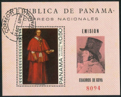 Panama 481H,CTO.Mi 1027 Bl.79. Painting By Goya,1967.Luis Of Bourbon,Villabriga. - Panamá