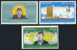 Panama 473-473B,MNH.Mi 938-940. John F.Kennedy,3rd Death Ann.1966.Satellites,map - Panama