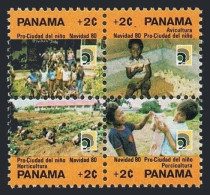 Panama RA86-89a Block,MNH.Mi Zv 82-85. Postal Tax Stamps 1980.Children's Village - Panamá