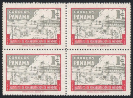 Panama RA36 Block/4,MNH.Mi Zw 36. Postal Tax Stamps 1959.Boys Doing Farm Works. - Panamá
