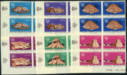 Panama 477-477E Imp Bl/4,477F Var Imp,MNH. Olympics Mexico-1968.Indian Ruins. - Panama