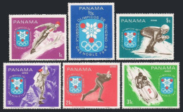 Panama 484-484E, MNH. Mi 1046-1051. Olympics Grenoble-1968. Ski Jumper, Skier, - Panama