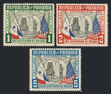 Panama 317-318,MNH.Michel 254-256.US Constitution,150th Ann.1938.Cathedral,Flags - Panamá