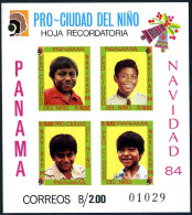 Panama RA106b Imperf Sheet,MNH.Michel Zv Bl.7. Tax Stamps 1984.Children Village. - Panamá