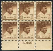 Canal Zone 137 Block X6,number, MNH. Michel 120A. Gov Charles E.Magoon. 1948. - Panamá