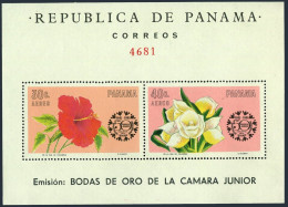 Panama C348a-C348b Sheets, MNH. Mi Bl.44-45. Orchids, Hibiscus, Lily, Gladiolus. - Panamá