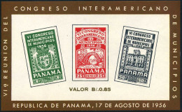 Panama C182a,MNH.Michel Bl.2. American Congress Of Municipalities,1956.Ruins, - Panama