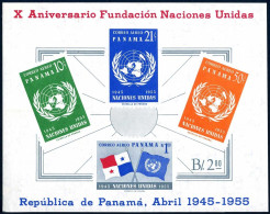 Panama C202a Sheet, MNH. Michel Bl.4. UN 10th Ann. Flags. 1958. - Panamá