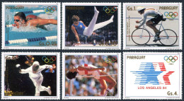 Paraguay 2134a-2134f, MNH. Olympics Los Angeles-1984. Gold Medalists, 1985. - Paraguay