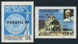 Paraguay 2298-2299, MNH. RARAFIL-1989. Visit Of Pope John Paul II, 1988. - Paraguay