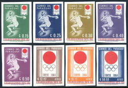 Paraguay 791-798 Imperf, MNH. Michel 1273-1280. Olympics Tokyo-1964. Discus. - Paraguay