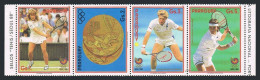 Paraguay 2260 Ad Strip, MNH. Michel 4257-4260. Olympic Tennis, Seoul-1988. - Paraguay