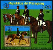 Paraguay 1610,MNH.Mi Bl.225. Olympics Montreal-1976.Liselott Linsenhoff,dressage - Paraguay