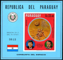 Paraguay 1242-1243, MNH. Moon Landing 1970. Von Broun, Kurt Debus, Kennedy. - Paraguay