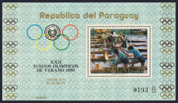 Paraguay C472 Sheet, MNH. Mi 3248 Bl.346. Olympics Moscow-1980. Two-man Canoe. - Paraguay