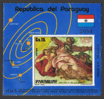 Paraguay 1586, MNH. Mi 2691 Bl.249. Michelangelo Buonarroti, 1975. God Creating - Paraguay