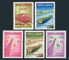 Paraguay 577-581,C278-C281, MNH. Paraguay's Progress, 1961. Truck Carrying Logs, - Paraguay