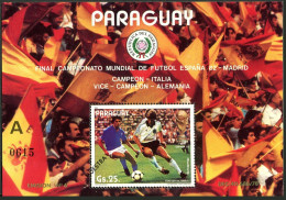 Paraguay C513a Sheet MUESTRA, MNH. Mi 3563 Bl.378. World Soccer Cup Spain-1982 - Paraguay