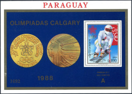Paraguay C749,MNH. Mi 4267 Bl.453. Olympics Calgary-1988. Marina Kiehl,downhill. - Paraguay