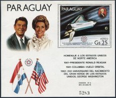 Paraguay C492,MNH.Mi Bl.367.Columbia Inverted Above Earth,Reagan,Washington,1981 - Paraguay