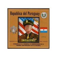 Paraguay C326,MNH.Michel 2115 Bl.154. Dwight D.Eisenhower,Flag,Arms-eagle. - Paraguay