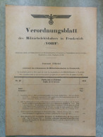 39/45 Verordnungsblatt Des Militärsbefehlshaber In Frankreich. Journal Officiel. 10 Février 1941 - Documentos