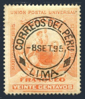 Peru 136, Used Nice Cancel. Michel . Liberty, 1895. - Peru