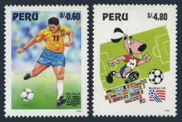 Peru 1088-1089, MNH. Michel 1523-1524. World Soccer Cup Atlanta, USA-1994. - Peru