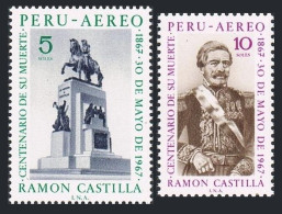Peru C236-C237, MNH. Michel 720-721. Ramon Castilla, President, 1969. Monument. - Perú