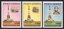 Peru C200-C202, MNH. Mi 666-668. Peru's Naval Victory At Callao. Monument. 1966. - Perù