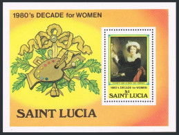 St Lucia 577, MNH. Michel Bl.32. Decade Of Women,1981. Paintings, Vigee-Le Brun. - St.Lucie (1979-...)