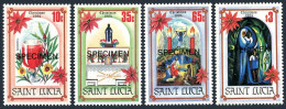 St Lucia 702-705 SPECIMEN.MNH.Mi 684-687. Christmas 1984.Glass,Altar,Creche, - St.Lucie (1979-...)