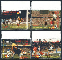 St Lucia 578-581,582, MNH. Michel 582-585, Bl.35. World Soccer Cup Spain 1982. - St.Lucia (1979-...)