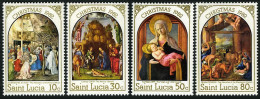 St Lucia 595-598,MNH.Mi 590-593. Christmas 1982.Breughel The Elder,Costa,Lippi, - St.Lucia (1979-...)