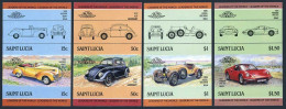 St Lucia 739-742 Ab Imperf Pairs,MNH.Michel 740B-747B. Automobiles 1985,set 3. - St.Lucie (1979-...)