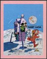 St Lucia 500, MNH. Michel 493 Bl.21. IYC-1979. Walt Disney Space Scenes, 1980. - St.Lucie (1979-...)