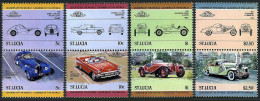 St Lucia 653-656 Ab Pairs,MNH.Michel 652-659. Automobiles 1984,set 1. - St.Lucia (1979-...)