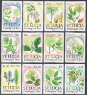 St Lucia 953-964, MNH. Michel 963/978. Trees In Danger Of Extinction, 1990. - St.Lucie (1979-...)