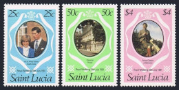 St Lucia 543-54 5perf 14,546,MNH.Mi.543A-545A,Bl.29. Royal Wedding Charles-Diana - St.Lucie (1979-...)