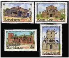 St Lucia 867-870 SPECIMEN,MNH.Michel 877-880. Christmas 1986.Churches. - St.Lucia (1979-...)