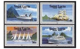 St Lucia 976-979, MNH. Michel 986-989. Cruise Ships, 1990. - St.Lucia (1979-...)