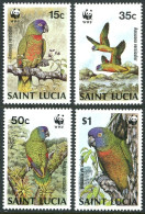 St Lucia 902-905, MNH. Michel 909-912. WWF 1987. Amazonian Parrots, Versicolor. - St.Lucie (1979-...)