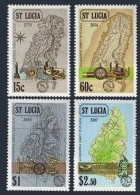 St Lucia 888-891, MNH. Michel 895-898. Cadastral Survey Of St Lucia, 1987. Map. - St.Lucia (1979-...)