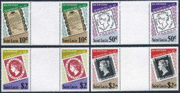 St Lucia 478-481 Gutter, MNH. Michel 467-470A. Sir Rowland Hill, 1979. Stamps. - St.Lucia (1979-...)