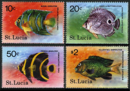 St Lucia 443-447, MNH. Michel 431-434, 435 Bl.14. Tropical Fish 1978. - St.Lucie (1979-...)