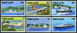 St Lucia 507a-515a WMK 380, MNH. Michel 505Y-513Y. Airplanes, Ships. 1984. - St.Lucie (1979-...)