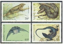 St Lucia 1102-1105,MNH.Michel 1112-1115. Tree Lizard,Boa Constrictor,Turtle,1999 - St.Lucia (1979-...)