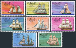 St Lucia 379-386,386a, MNH. Mi 372-379,Bl.8. USA-200, 1976. Revolutionary Ships. - St.Lucie (1979-...)