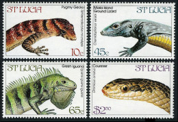 St Lucia 661-664, MNH. Michel 660-663. Pygmy Gecko, Lizard, Iguana, Snake, 1984. - St.Lucie (1979-...)