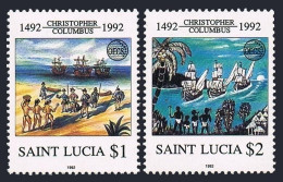 St Lucia 991-992, MNH. Michel 1001-1002. America-500, 1992. Columbus Fleet. OECS - St.Lucie (1979-...)